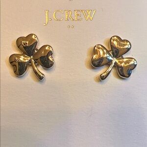 J. Crew Hypoallergenic Gold Heart Clover Earrings-NWT